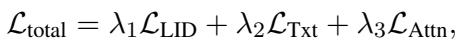 Equation describing total loss function