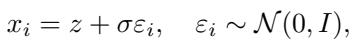 Equation for adding Gaussian perturbation to the embedding.