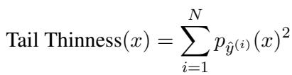 Equation for the Tail Thinness method.