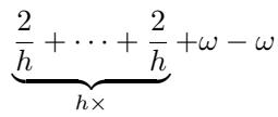 Equation for a verifier-unfriendly detector involving a sum of 2/h and omega.