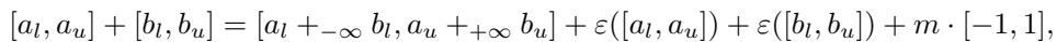 Equation for zonotope bound calculation with error terms.