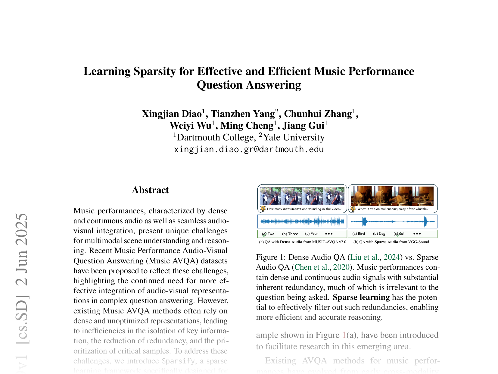 [Learning Sparsity for Effective and Efficient Music Performance Question Answering 🔗](https://arxiv.org/abs/2506.01319)