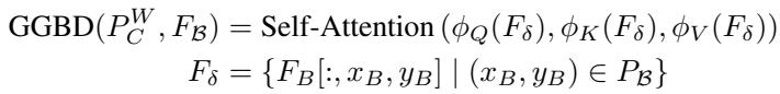 Equation for the GGBD utilizing Self-Attention on selected features.