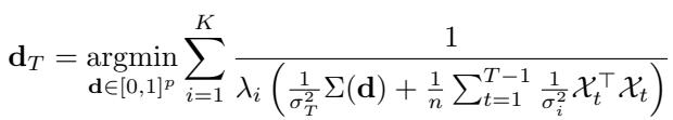 Active design equation with heteroskedastic noise.