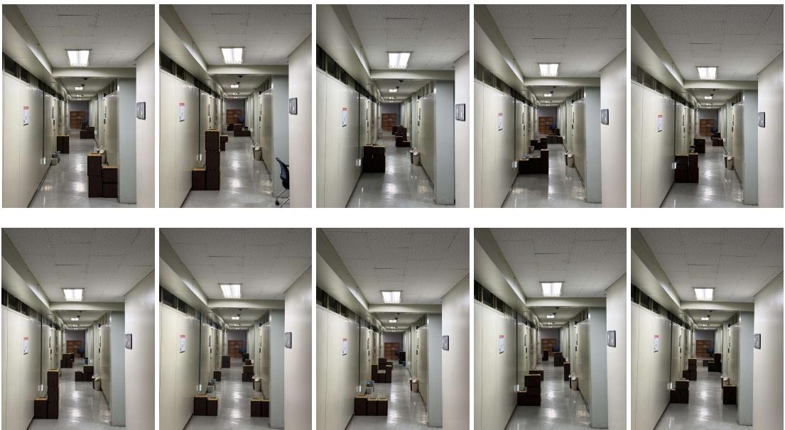 Photos of the test environment hallways.