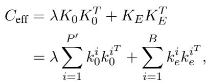The optimized covariance calculation using a reduced number of vectors.