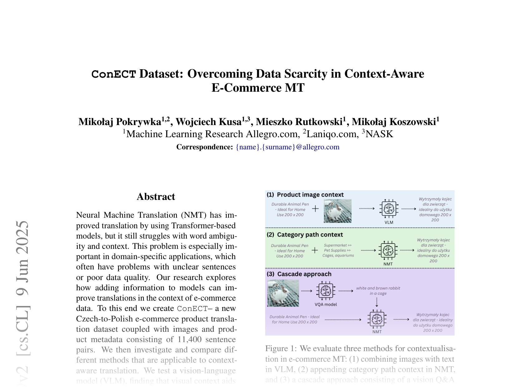[ConECT Dataset: Overcoming Data Scarcity in Context-Aware E-Commerce MT 🔗](https://arxiv.org/abs/2506.04929)