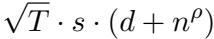 Equation for the query time depending on sparsity s and dimension d.