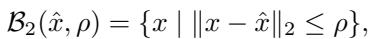 Equation defining the L2 norm ball constraint.