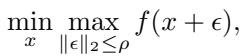 The SAM min-max objective function.