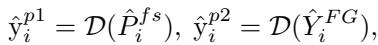 Equation for the discriminator output probabilities.