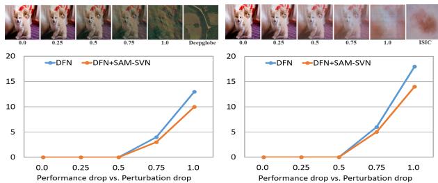 Figure 10: Reduced sharpness and enhanced robustness to domain shifts.