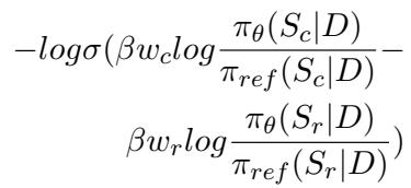 Equation 17: A naive weighted DPO objective which distorts the margin.