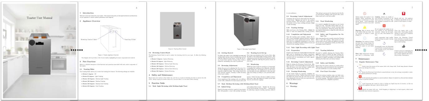 Example of a generated appliance manual.