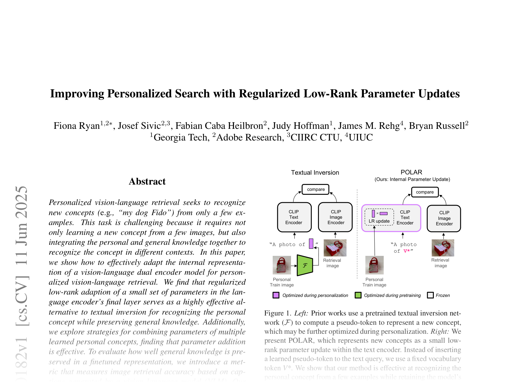 [Improving Personalized Search with Regularized Low-Rank Parameter Updates 🔗](https://arxiv.org/abs/2506.10182)