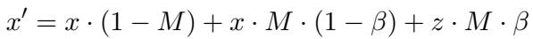 Equation for blending original embeddings with variational representations