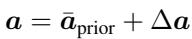 显示最终动作为先验和残差之和的公式