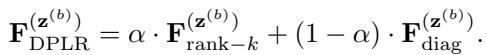 The final DPLR loss function combining rank-k and diagonal components.