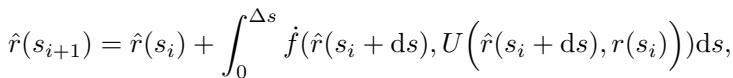 The equation defining the simulated trajectory integration.