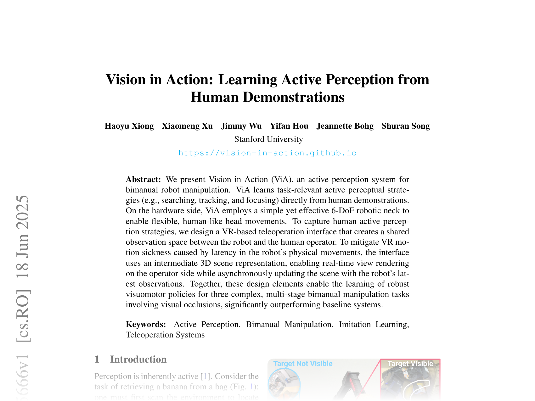 [Vision in Action: Learning Active Perception from Human Demonstrations 🔗](https://arxiv.org/abs/2506.15666)