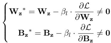 Gradient calculation for zero-initialized weights.