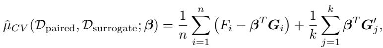 The Control Variate Estimator Equation.
