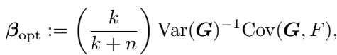 Equation for the optimal beta coefficient.