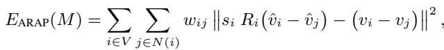 Equation for ARAP energy minimization.