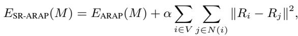 Equation for SR-ARAP adding rotation consistency.