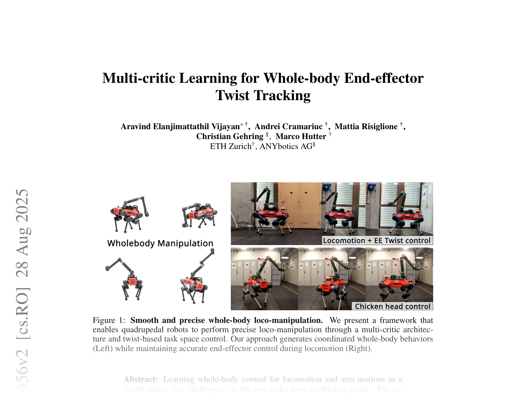 [Mult-i-critic Learning for Whole-body End-effector Twist Tracking 🔗](https://arxiv.org/abs/2507.08656)