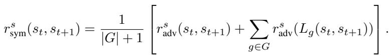 Symmetry augmented style reward equation.