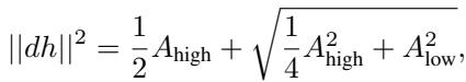 Equation for the final representational distance involving terms A_high and A_low.