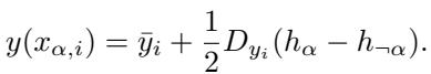 Equation showing linear approximation of the output map around the representational mean.