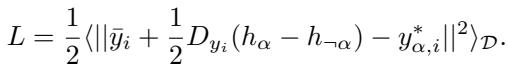 Equation for the mean squared loss in the linear approximation model.