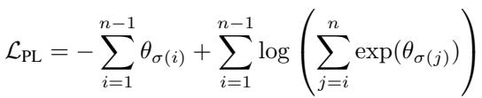 Plackett-Luce Loss Equation