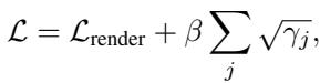 The loss function equation including the parsimony term.