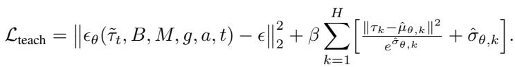 Loss function for the teacher model.