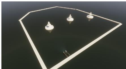 Screenshot of the Unity simulator used for training.