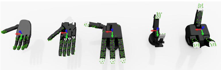 Figure 3: Overview of the Five Robotic Grippers used for Evaluation