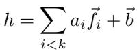 一个方程,显示一个层的激活值是特征向量的总和。