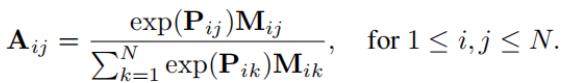 Equation 1: The masked attention mechanism.