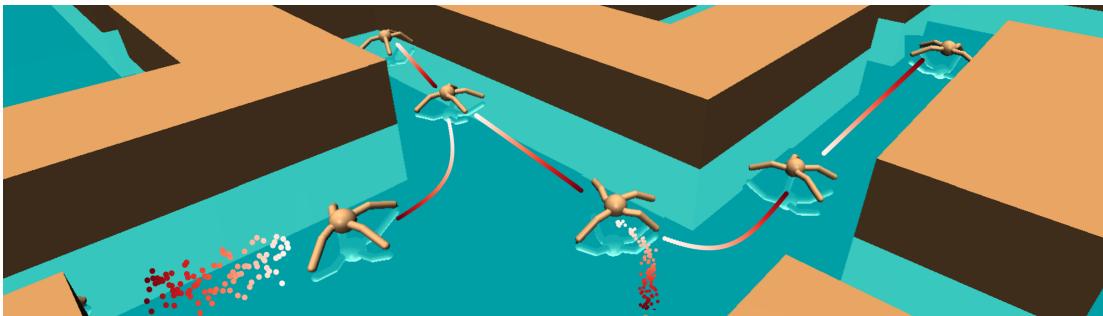 Visualization of DiTree on D4RL&rsquo;s AntMaze setting.