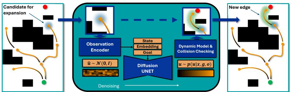 Action sampling process in DiTree.