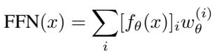 Equation for FFN as a sum of weighted value vectors