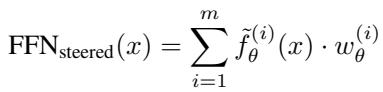 Equation showing the steered FFN output summation