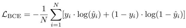 BCE Loss Equation