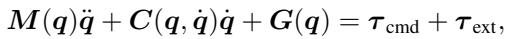Dynamic equation of the manipulator.