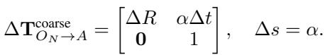 Equation showing the incremental update to the transformation matrix.