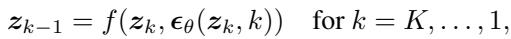 Diffusion denoising equation