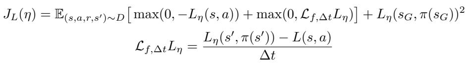 The loss function for the off-policy Lyapunov candidate.